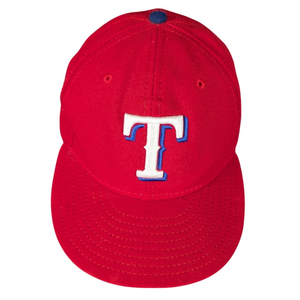 Texas Rangers New Era 59FIFTY Fitted Hat MLB Red Baseball Cap Authentic On-Field